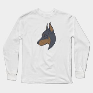 Doberman Pinscher - one line drawing Long Sleeve T-Shirt